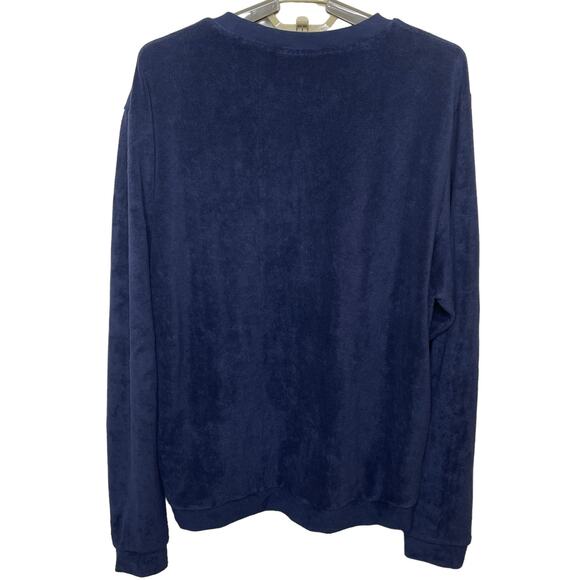NWT Lacoste Men’s Regular Fit Terrycloth Lounge Sweatshirt Blue Size Medium - Picture 9 of 16